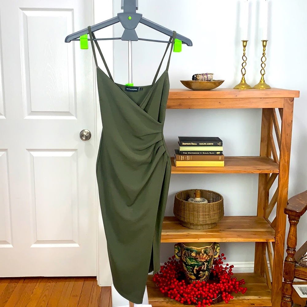 PLT US 2 Green Strap Dress